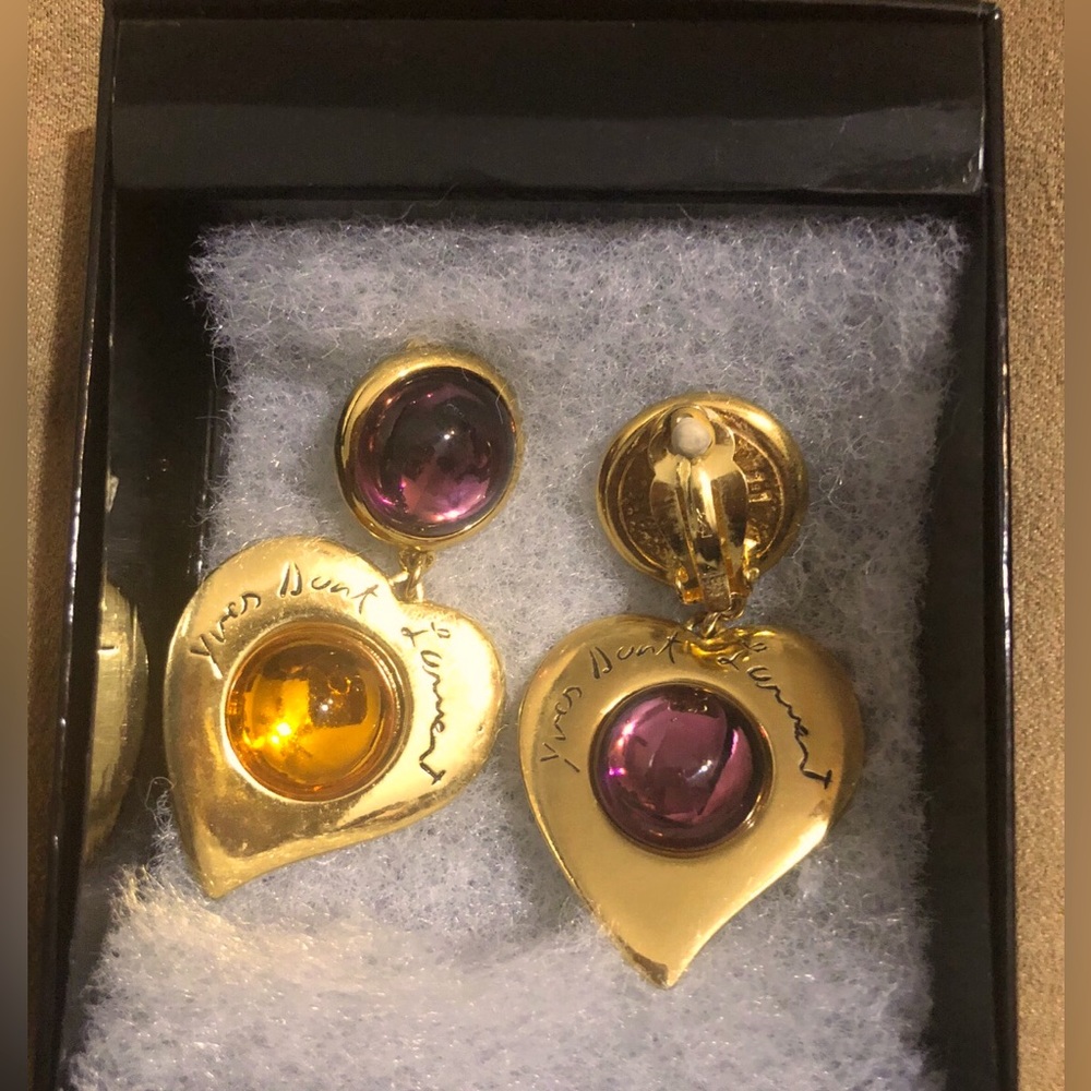 Yves Saint Laurent RARE Heart Earrings